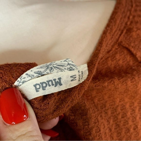 Vintage Mudd Women's Medium mudd Brown Inside out out Short Sleeve Shirt - Picture 11 of 11